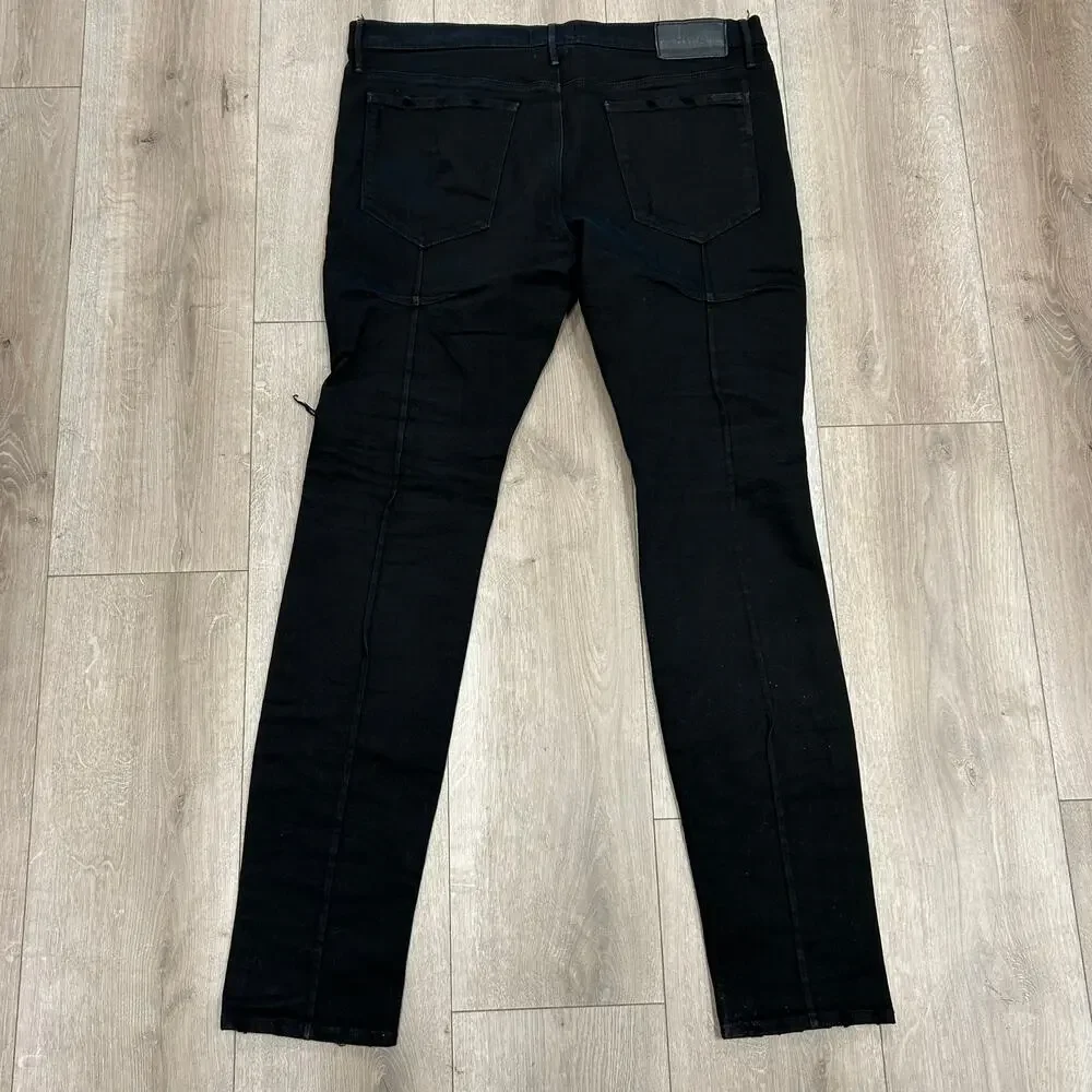RTA Black Distressed Skinny Slim Jeans Pants size 36 B30